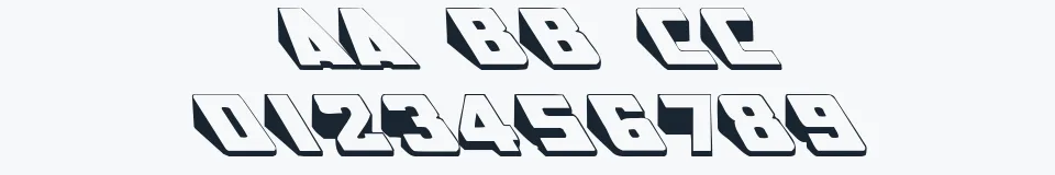 Rzeczywista próbka kroju Wedgie — Aa Bb Cc 0123456789