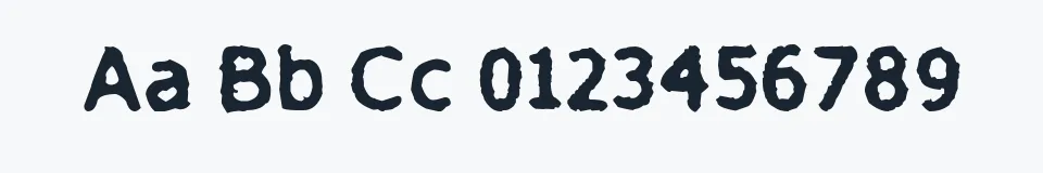 Rzeczywista próbka kroju finitimus iungo — Aa Bb Cc 0123456789