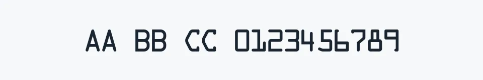 Rzeczywista próbka kroju Data Control — Aa Bb Cc 0123456789