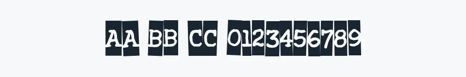 Rzeczywista próbka kroju Xerography — Aa Bb Cc 0123456789