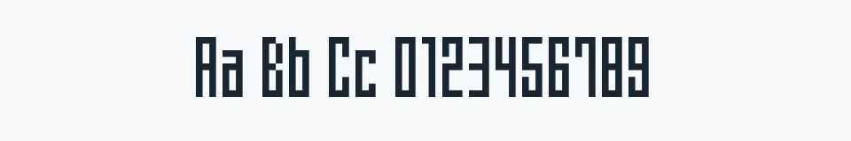 Rzeczywista próbka kroju Electronica — Aa Bb Cc 0123456789