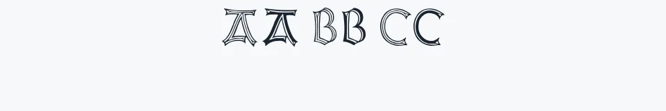 Rzeczywista próbka kroju WeissGotnitials — Aa Bb Cc 0123456789