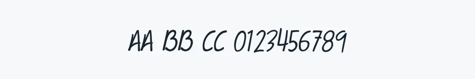 Rzeczywista próbka kroju Terry Script — Aa Bb Cc 0123456789