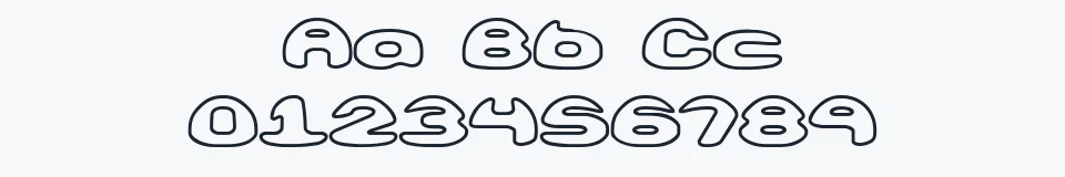 Rzeczywista próbka kroju Obloquy Outline (BRK) — Aa Bb Cc 0123456789