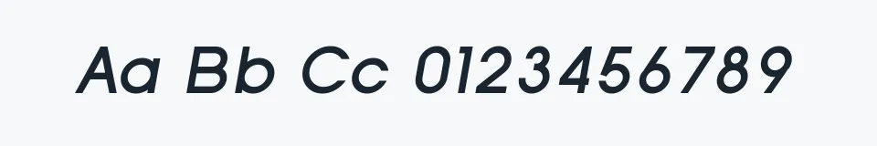 Rzeczywista próbka kroju SF Old Republic Italic — Aa Bb Cc 0123456789
