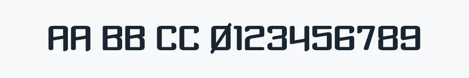 Rzeczywista próbka kroju Xtreme Chrome — Aa Bb Cc 0123456789