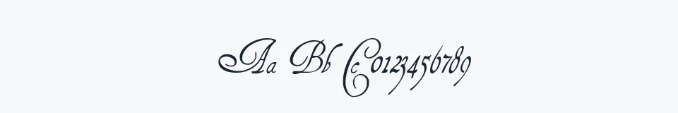 Rzeczywista próbka kroju HenryMorganHand — Aa Bb Cc 0123456789