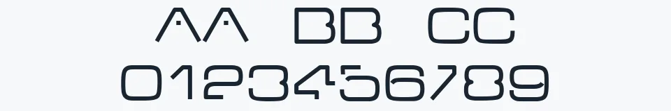 Rzeczywista próbka kroju V-Dub — Aa Bb Cc 0123456789