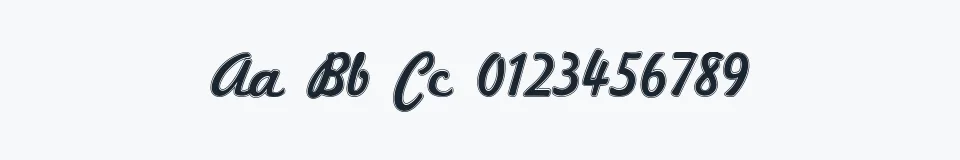 Rzeczywista próbka kroju Marketing Script — Aa Bb Cc 0123456789