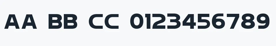 Rzeczywista próbka kroju Hagane — Aa Bb Cc 0123456789