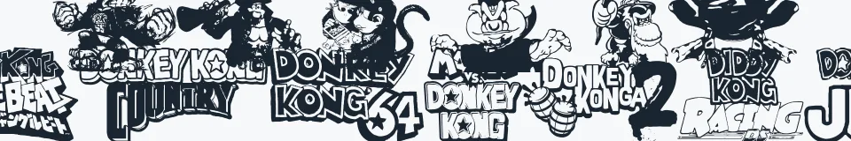 Rzeczywista próbka kroju Donkey Kong World — Aa Bb Cc 0123456789