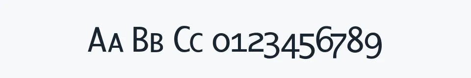 Rzeczywista próbka kroju BerlinSmallCaps — Aa Bb Cc 0123456789
