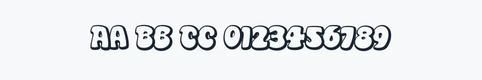 Rzeczywista próbka kroju Disko — Aa Bb Cc 0123456789
