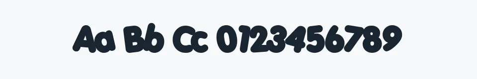 Rzeczywista próbka kroju Porky's — Aa Bb Cc 0123456789