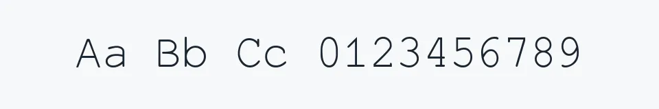 Rzeczywista próbka kroju Everson Mono Unicode — Aa Bb Cc 0123456789