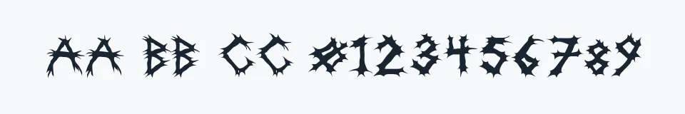 Rzeczywista próbka kroju Incantation — Aa Bb Cc 0123456789