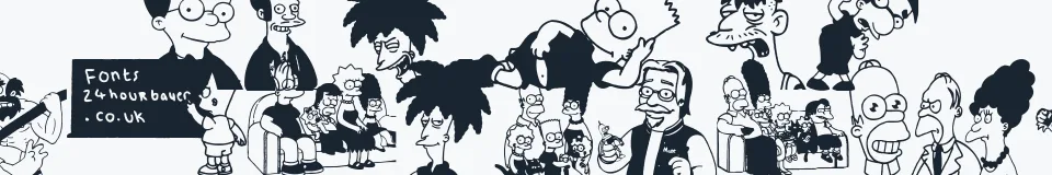 Rzeczywista próbka kroju Simpsons Mmmm...Font — Aa Bb Cc 0123456789
