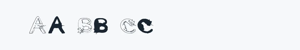 Rzeczywista próbka kroju CarrieCattSH — Aa Bb Cc 0123456789