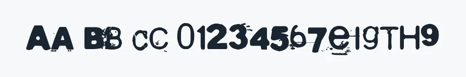 Rzeczywista próbka kroju Hullunkruunu — Aa Bb Cc 0123456789
