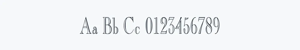 Rzeczywista próbka kroju BD Engraved Regular — Aa Bb Cc 0123456789