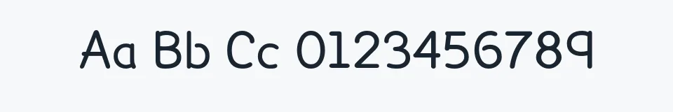 Rzeczywista próbka kroju Lexia — Aa Bb Cc 0123456789