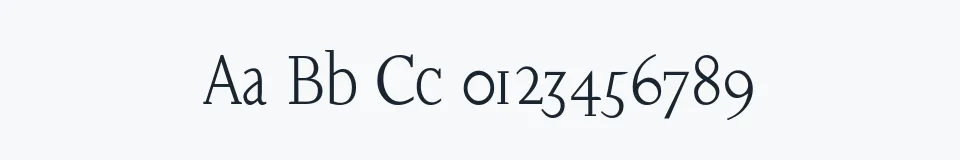 Rzeczywista próbka kroju SlabRoundSerif-Light — Aa Bb Cc 0123456789