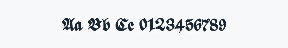 Rzeczywista próbka kroju ScribbledFraktur-XHeavy — Aa Bb Cc 0123456789