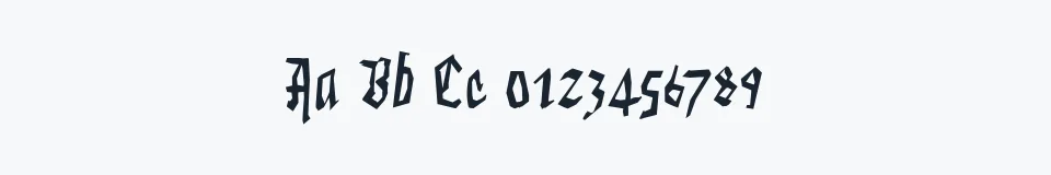 Rzeczywista próbka kroju VeryBrokenFrax — Aa Bb Cc 0123456789