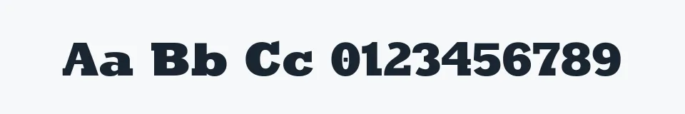 Rzeczywista próbka kroju KleinSlabserifBlaxX — Aa Bb Cc 0123456789