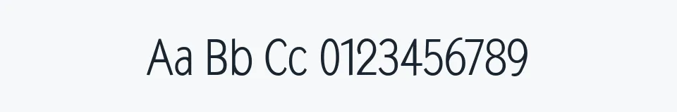 Rzeczywista próbka kroju MKAbel — Aa Bb Cc 0123456789