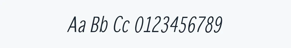 Rzeczywista próbka kroju WinterthurCondensed — Aa Bb Cc 0123456789