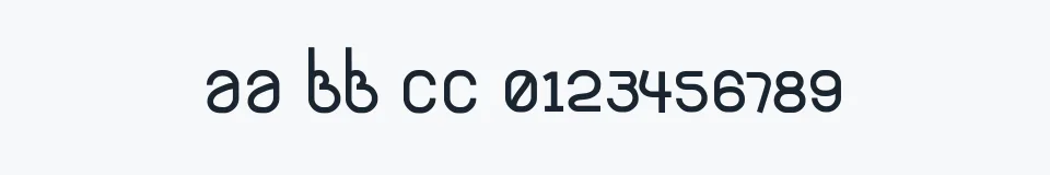 Rzeczywista próbka kroju et — Aa Bb Cc 0123456789