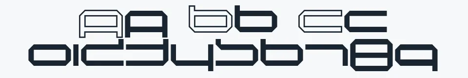 Rzeczywista próbka kroju Induction — Aa Bb Cc 0123456789