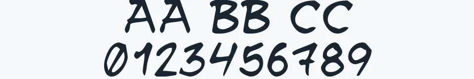 Rzeczywista próbka kroju y.n.w.u.a.y — Aa Bb Cc 0123456789