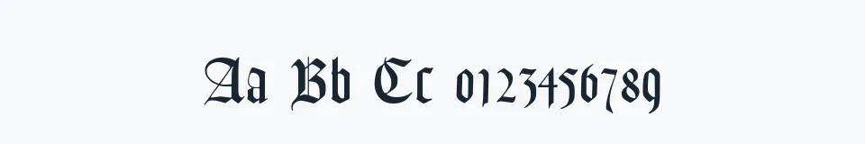 Rzeczywista próbka kroju Lohengrin — Aa Bb Cc 0123456789