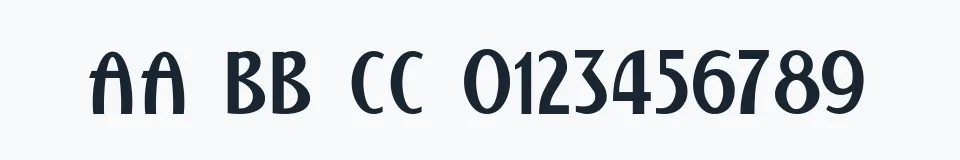 Rzeczywista próbka kroju Kalenderblatt Grotesk — Aa Bb Cc 0123456789