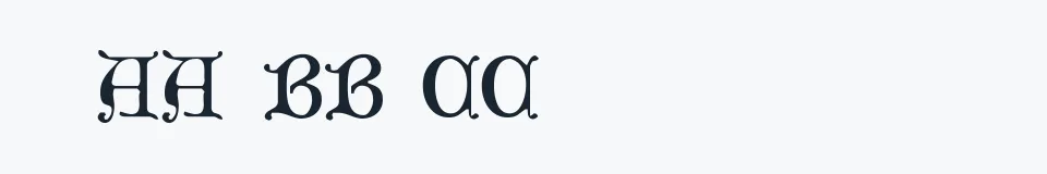 Rzeczywista próbka kroju Mediaeval Caps — Aa Bb Cc 0123456789