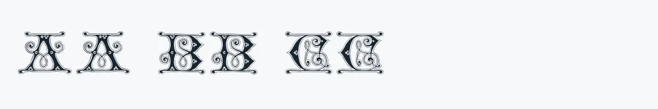 Rzeczywista próbka kroju Gingerbread Initials — Aa Bb Cc 0123456789