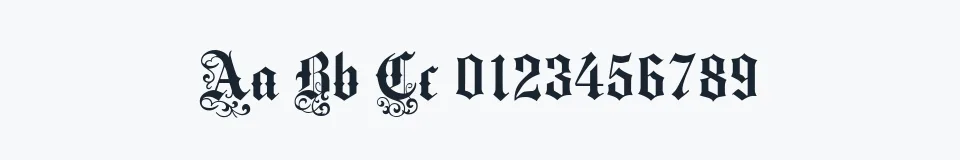 Rzeczywista próbka kroju VictorianText — Aa Bb Cc 0123456789