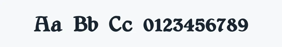 Rzeczywista próbka kroju Shrewsbury-Titling — Aa Bb Cc 0123456789