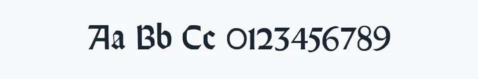 Rzeczywista próbka kroju Orotund — Aa Bb Cc 0123456789