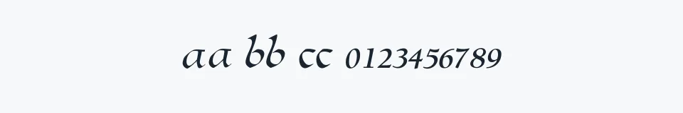 Rzeczywista próbka kroju AnglosaxOblique — Aa Bb Cc 0123456789