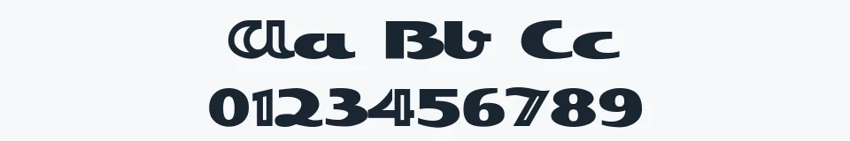 Rzeczywista próbka kroju Esquivel — Aa Bb Cc 0123456789