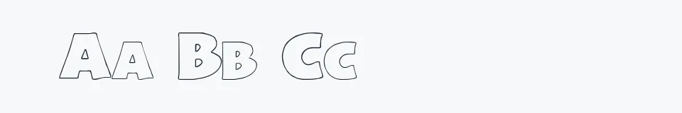 Rzeczywista próbka kroju Basic Font — Aa Bb Cc 0123456789