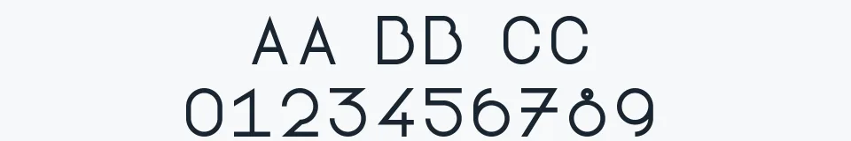 Rzeczywista próbka kroju Lotte Paperfang — Aa Bb Cc 0123456789
