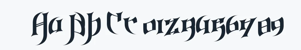 Podgląd czcionki Gothic_Love_Letters