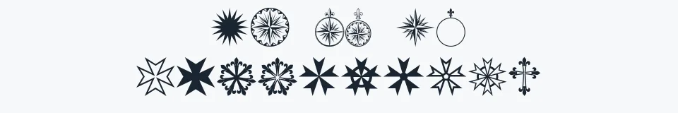 Podgląd czcionki PR Compass Rose