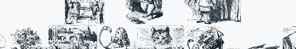 Rzeczywista próbka kroju Alice in Wonderland — Aa Bb Cc 0123456789