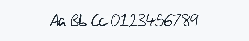 Rzeczywista próbka kroju Melisende Handwriting Script — Aa Bb Cc 0123456789