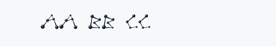 Rzeczywista próbka kroju BPmolecules — Aa Bb Cc 0123456789